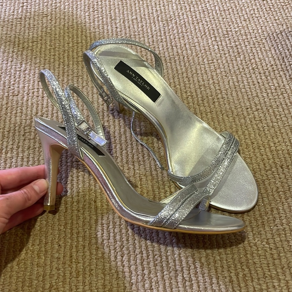 Ann Taylor strappy glitter heel